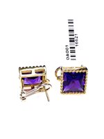 Orecchini Stocco Gioielli Donna in Oro giallo Ametista OAO01 - OAO01